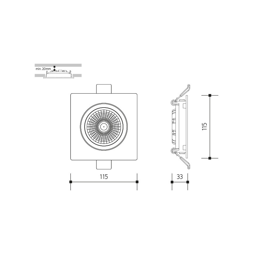 LED Recessed light LED/18W/230V 4000K 11,5x11,5 cm white
