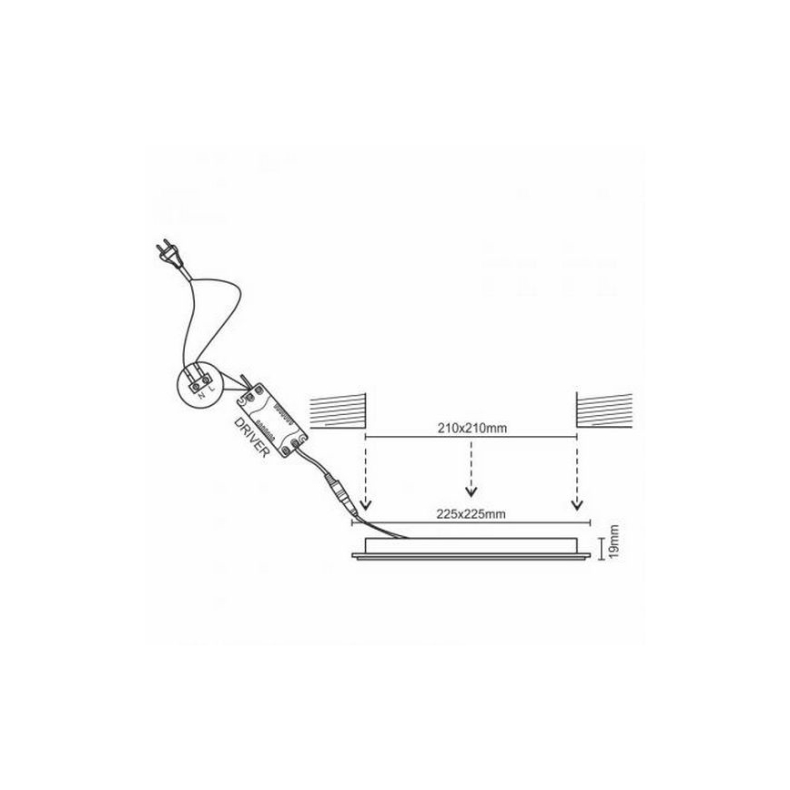 LED Recessed light LED/18W/230V