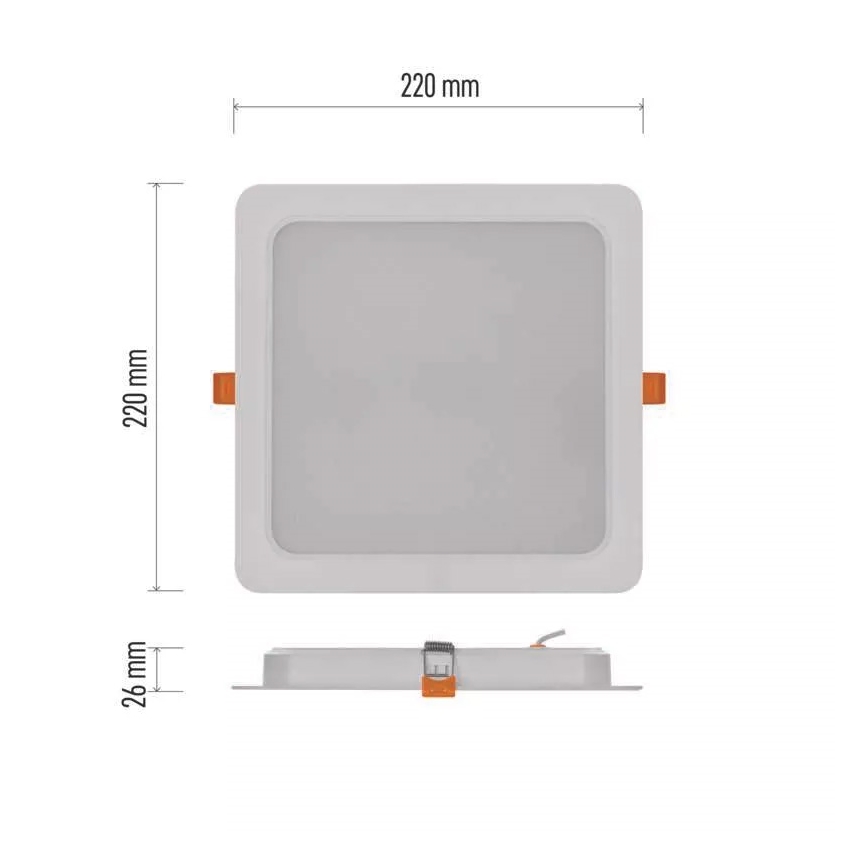 LED Recessed light LED/24W/230V 22x22 cm white