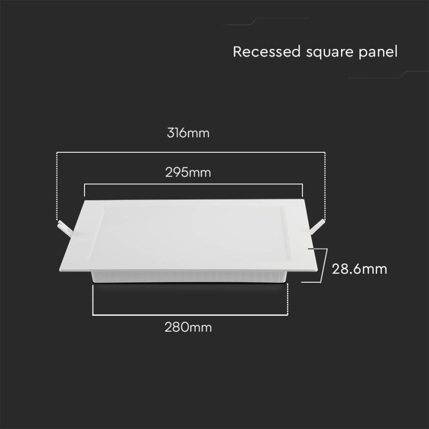 LED Recessed light LED/24W/230V 29,5x29,5 cm 6500K white