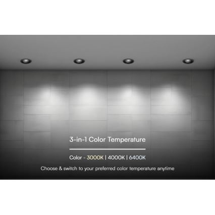 LED Recessed light LED/24W/230V 3000/4000/6400K ø 13,5 cm black