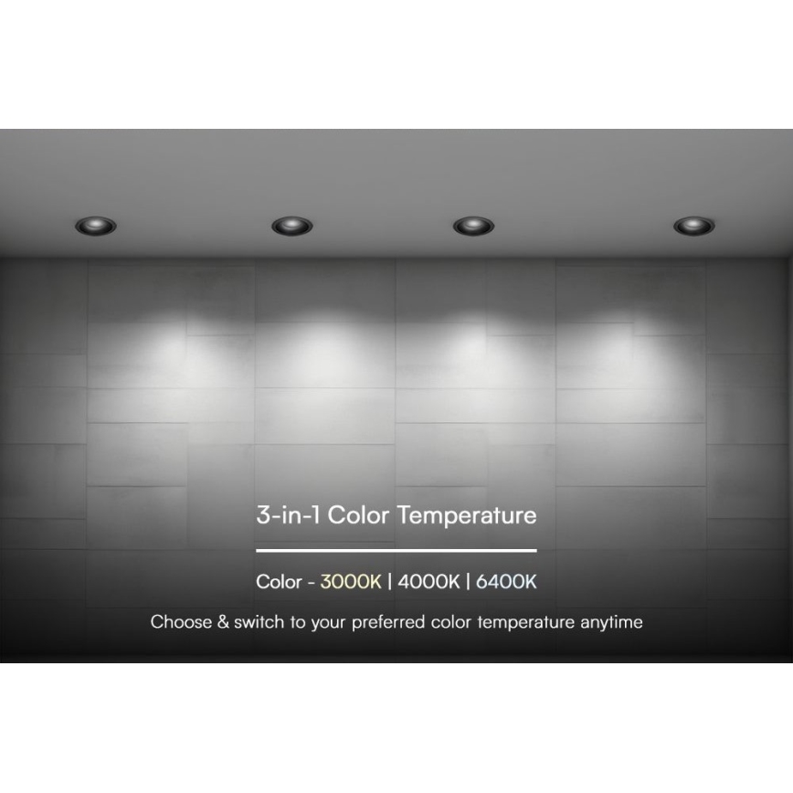 LED Recessed light LED/24W/230V 3000/4000/6400K ø 13,5 cm black