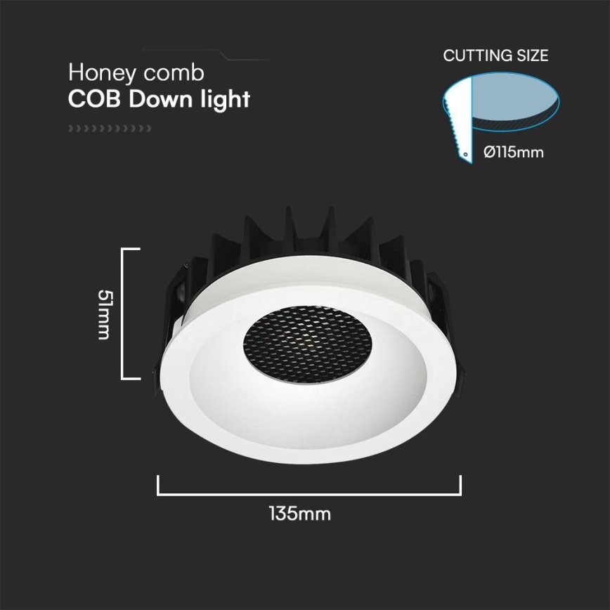 LED Recessed light LED/24W/230V 3000/4000/6400K ø 13,5 cm white