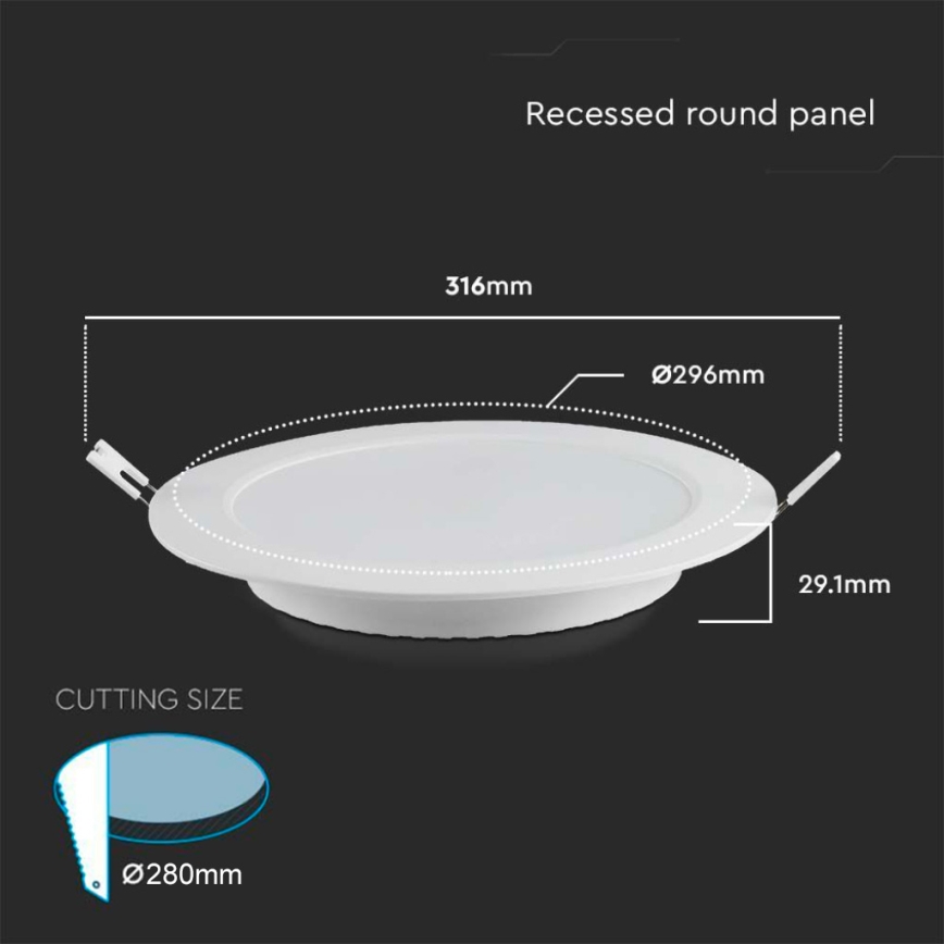 LED Recessed light LED/24W/230V d. 29,6 cm 4000K white