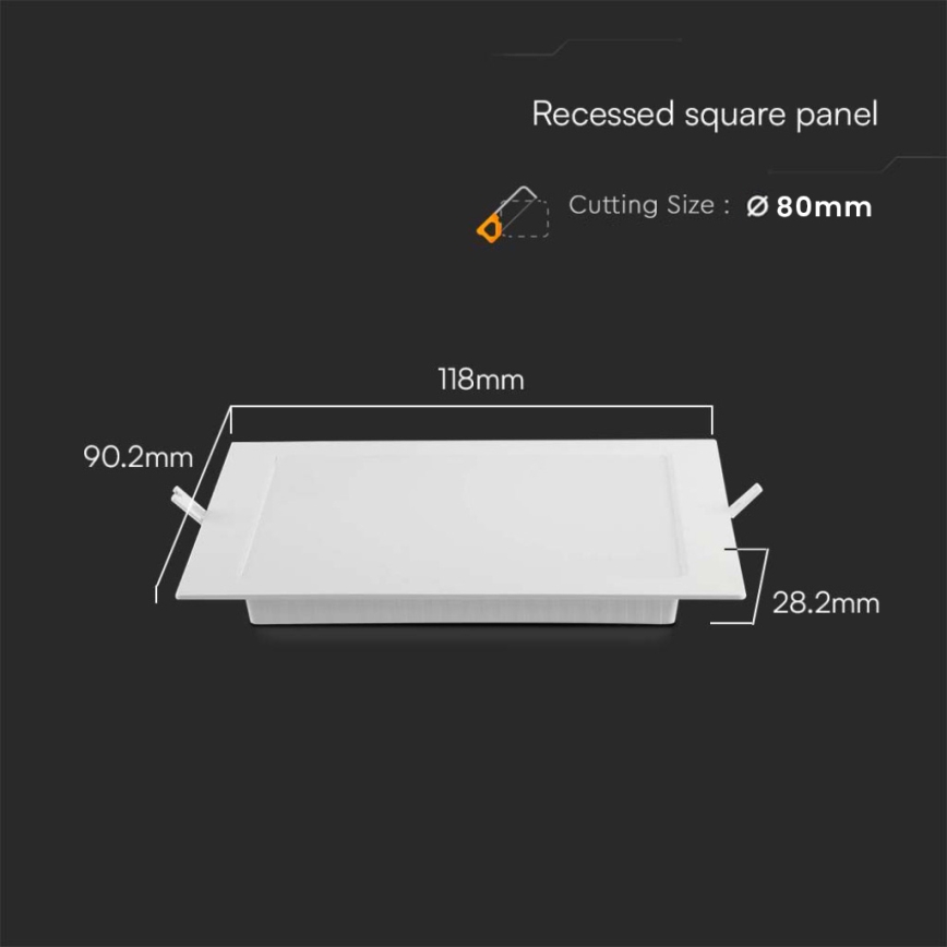 LED Recessed light LED/3W/230V 9x9 cm 4000K white
