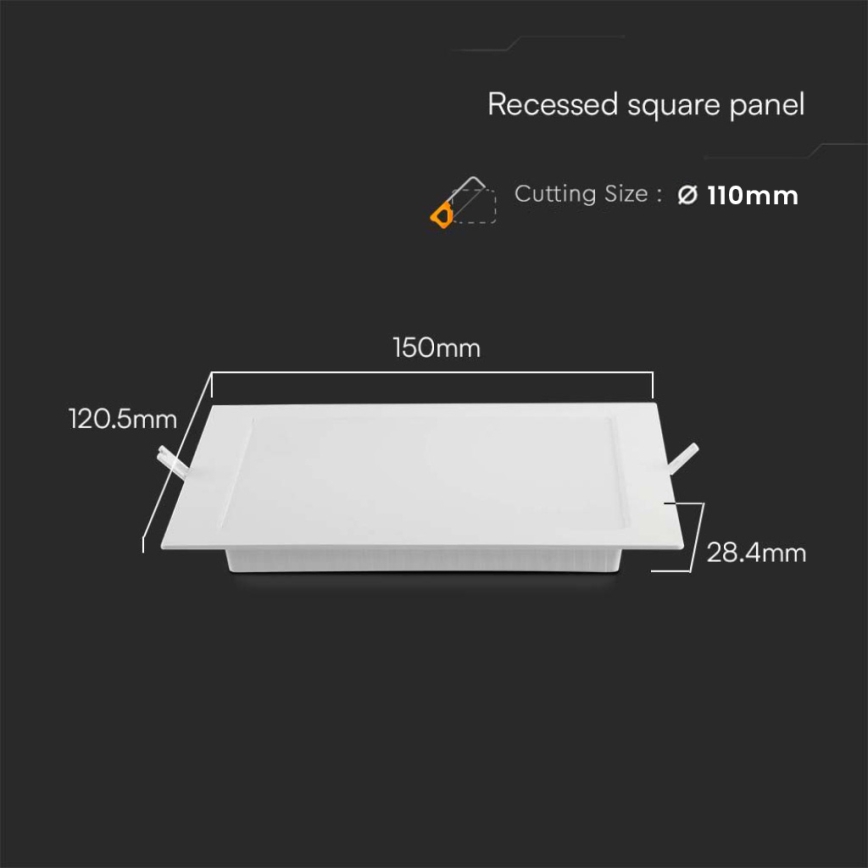 LED Recessed light LED/6W/230V 12x12 cm 6500K white