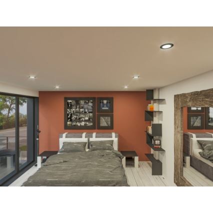 LED Recessed light LED/6W/230V 3000K d. 8,5 cm black