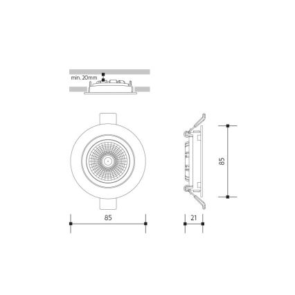 LED Recessed light LED/6W/230V 4000K d. 8,5 cm white