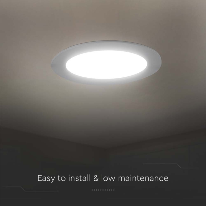 LED Recessed light LED/6W/230V d. 12 cm 3000K white