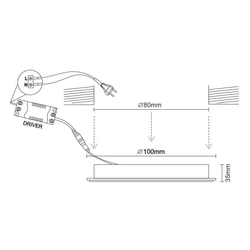 LED Recessed light LED/7,5W/230V 4000K white/silver