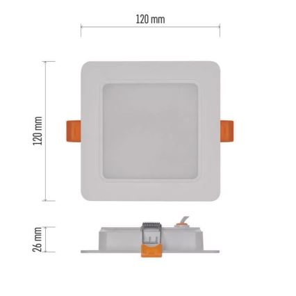 LED Recessed light LED/9W/230V 12x12 cm white