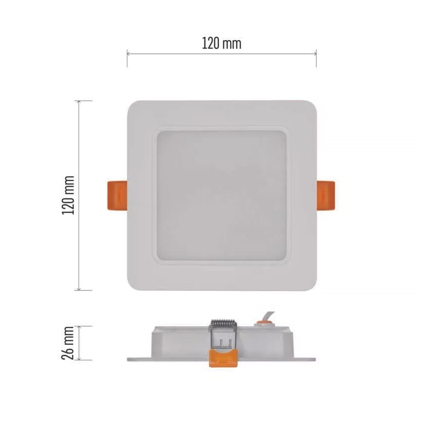 LED Recessed light LED/9W/230V 12x12 cm white