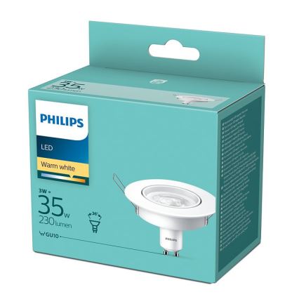 LED Recessed light Philips 1xGU10/3W/230V 2700K