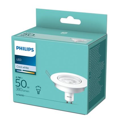 LED Recessed light Philips 1xGU10/4,7W/230V 4000K