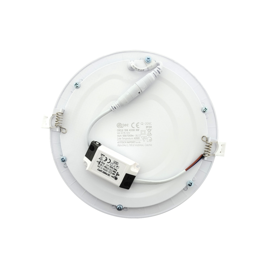 LED Recessed light QTEC LED/15W/230V 4200K d. 18,8 cm