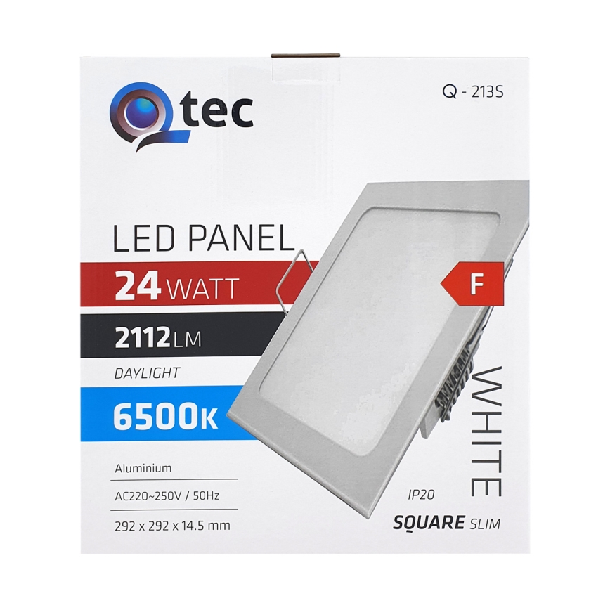 LED Recessed light QTEC LED/24W/230V 6500K 29,2x29,2 cm