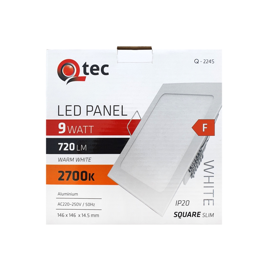 LED Recessed light QTEC LED/9W/230V 2700K 14,6x14,6 cm