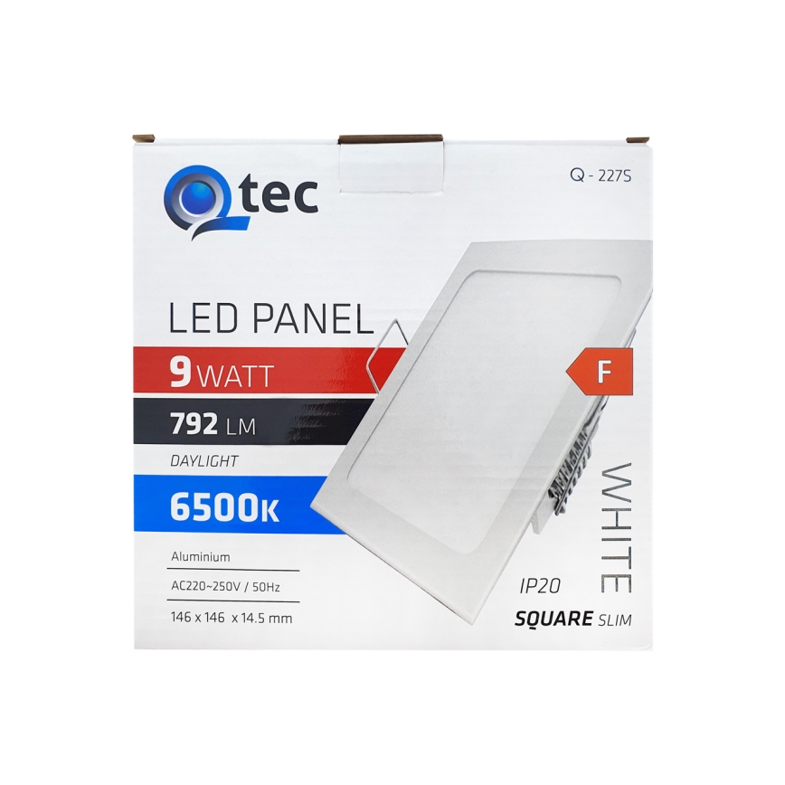 LED Recessed light QTEC LED/9W/230V 6500K 14,6x14,6 cm