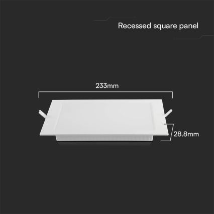 LED Recessed light SAMSUNG CHIP LED/18W/230V 3000K 22x22 cm white