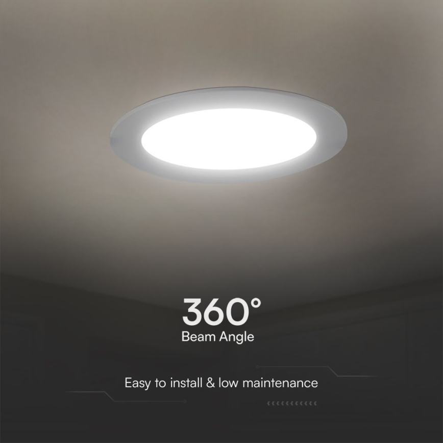 LED Recessed light SAMSUNG CHIP LED/18W/230V 6500K d. 22 cm white