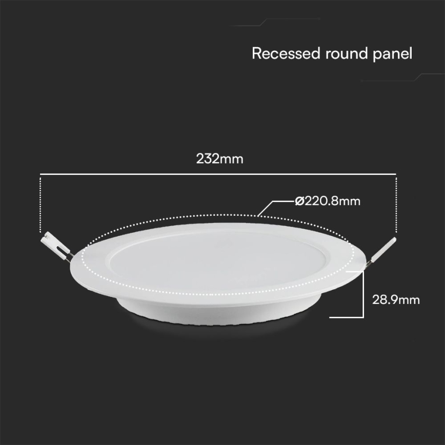 LED Recessed light SAMSUNG CHIP LED/18W/230V 6500K d. 22 cm white