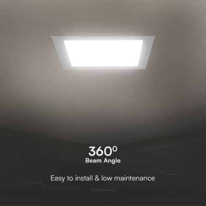 LED Recessed light SAMSUNG CHIP LED/24W/230V 3000K 29,5x29,5 cm white