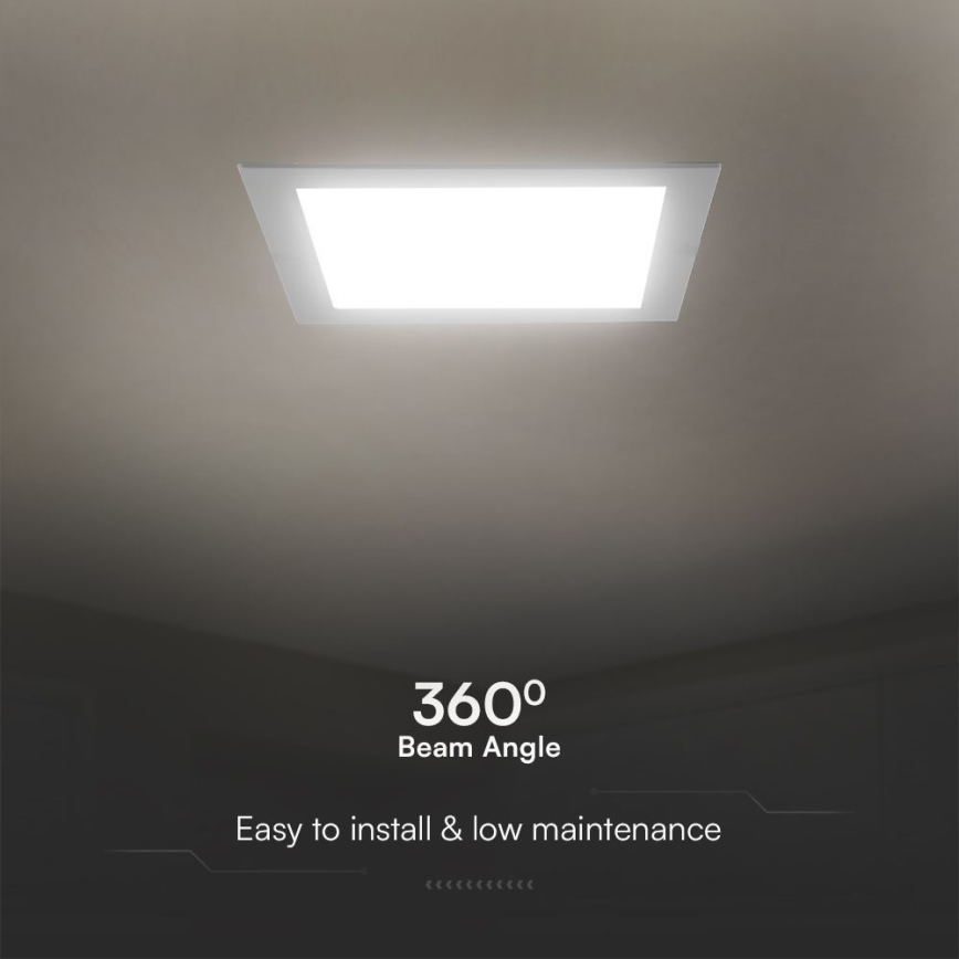 LED Recessed light SAMSUNG CHIP LED/24W/230V 3000K 29,5x29,5 cm white