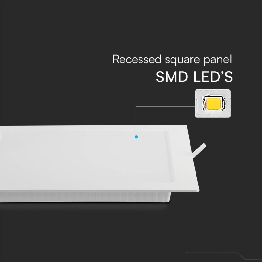 LED Recessed light SAMSUNG CHIP LED/24W/230V 3000K 29,5x29,5 cm white