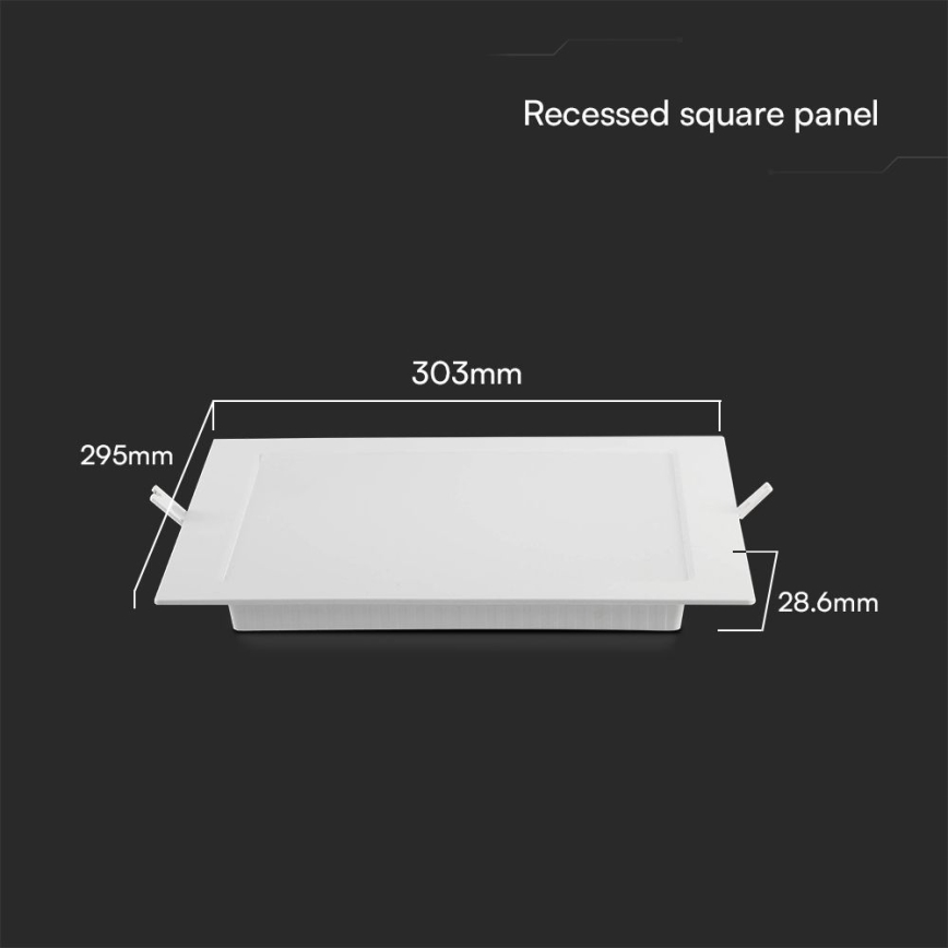 LED Recessed light SAMSUNG CHIP LED/24W/230V 3000K 29,5x29,5 cm white