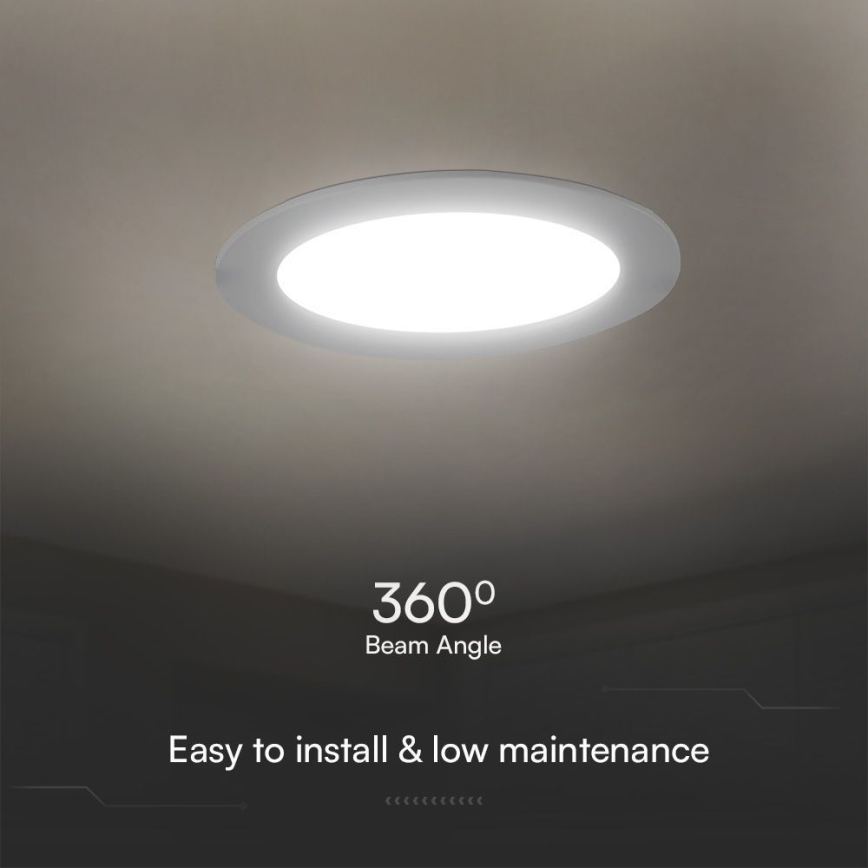 LED Recessed light SAMSUNG CHIP LED/24W/230V 3000K d. 29,4 cm white