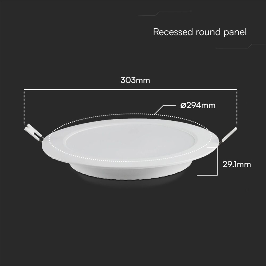 LED Recessed light SAMSUNG CHIP LED/24W/230V 3000K d. 29,4 cm white