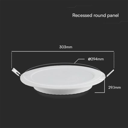LED Recessed light SAMSUNG CHIP LED/24W/230V 4000K d. 29,4 cm white