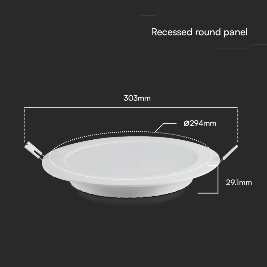 LED Recessed light SAMSUNG CHIP LED/24W/230V 4000K d. 29,4 cm white