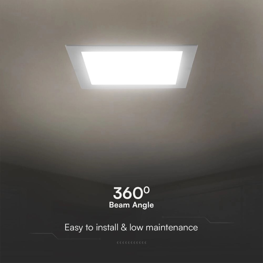 LED Recessed light SAMSUNG CHIP LED/24W/230V 6500K 29,5x29,5 cm white