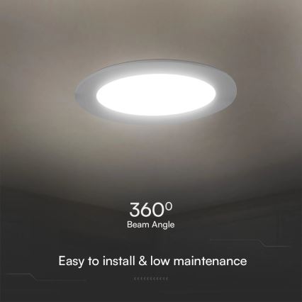 LED Recessed light SAMSUNG CHIP LED/24W/230V 6500K d. 29,4 cm white