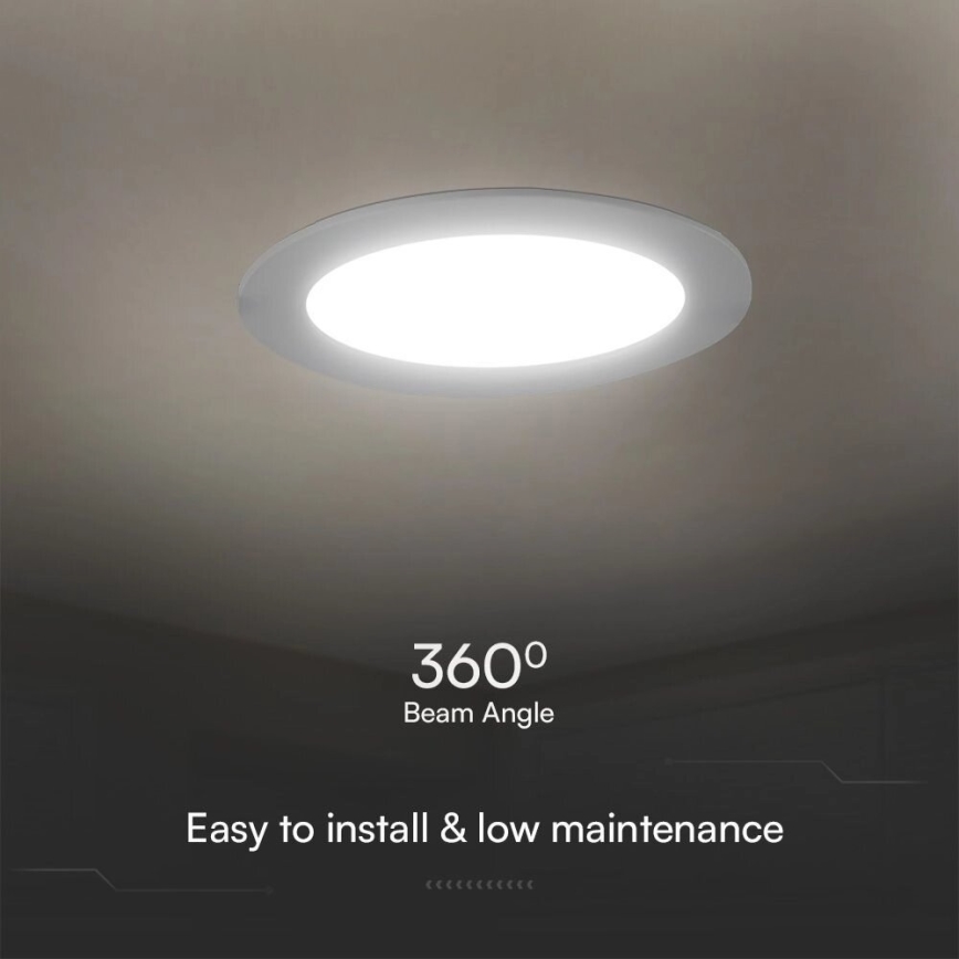LED Recessed light SAMSUNG CHIP LED/24W/230V 6500K d. 29,4 cm white