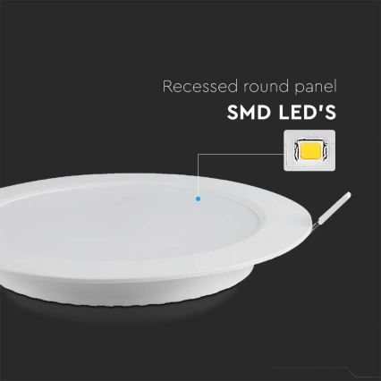 LED Recessed light SAMSUNG CHIP LED/3W/230V 6500K d. 9,5 cm white
