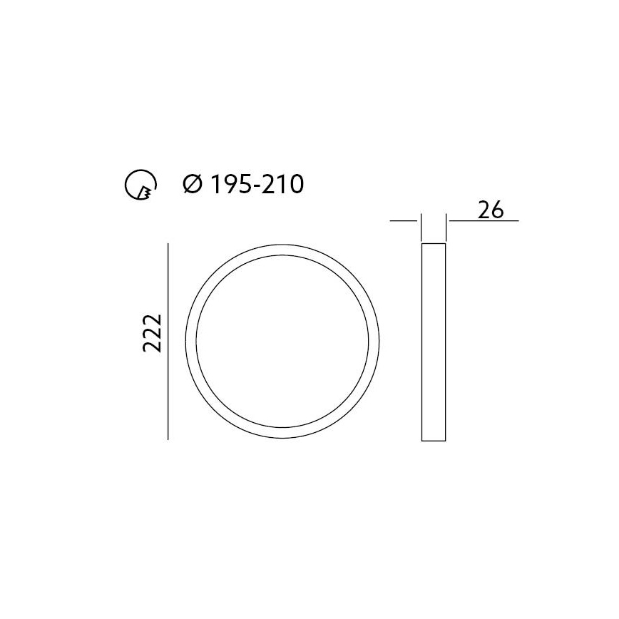 LED Recessed light SIGARO PT LED/18W/230V 4000K IP40