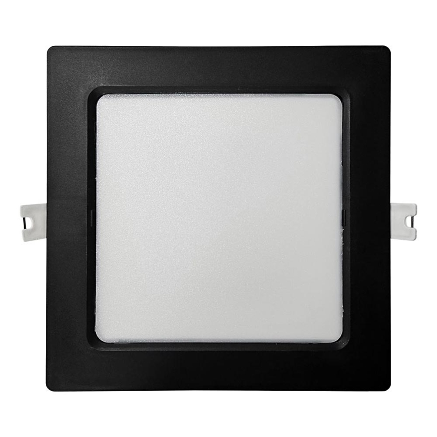 LED Recessed light SQUARE LED/12W/230V 4000K 17x17 cm black