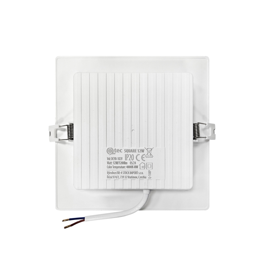LED Recessed light SQUARE LED/12W/230V 4000K 17x17 cm white