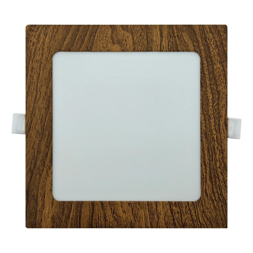 LED Recessed light SQUARE LED/12W/230V 4200K 16,8x16,8 cm brown