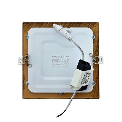 LED Recessed light SQUARE LED/12W/230V 4200K 16,8x16,8 cm brown
