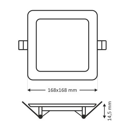 LED Recessed light SQUARE LED/12W/230V 4200K 16,8x16,8 cm white