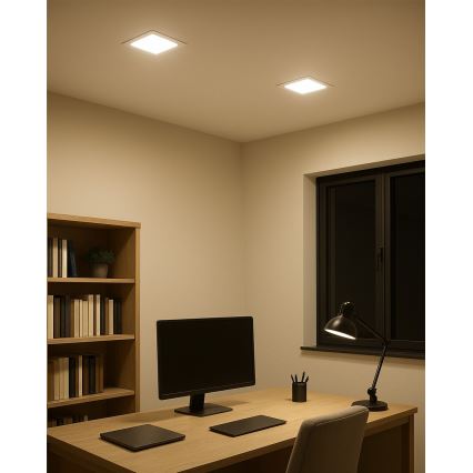 LED Recessed light SQUARE LED/15W/230V 4200K 18,8x18,8 cm white