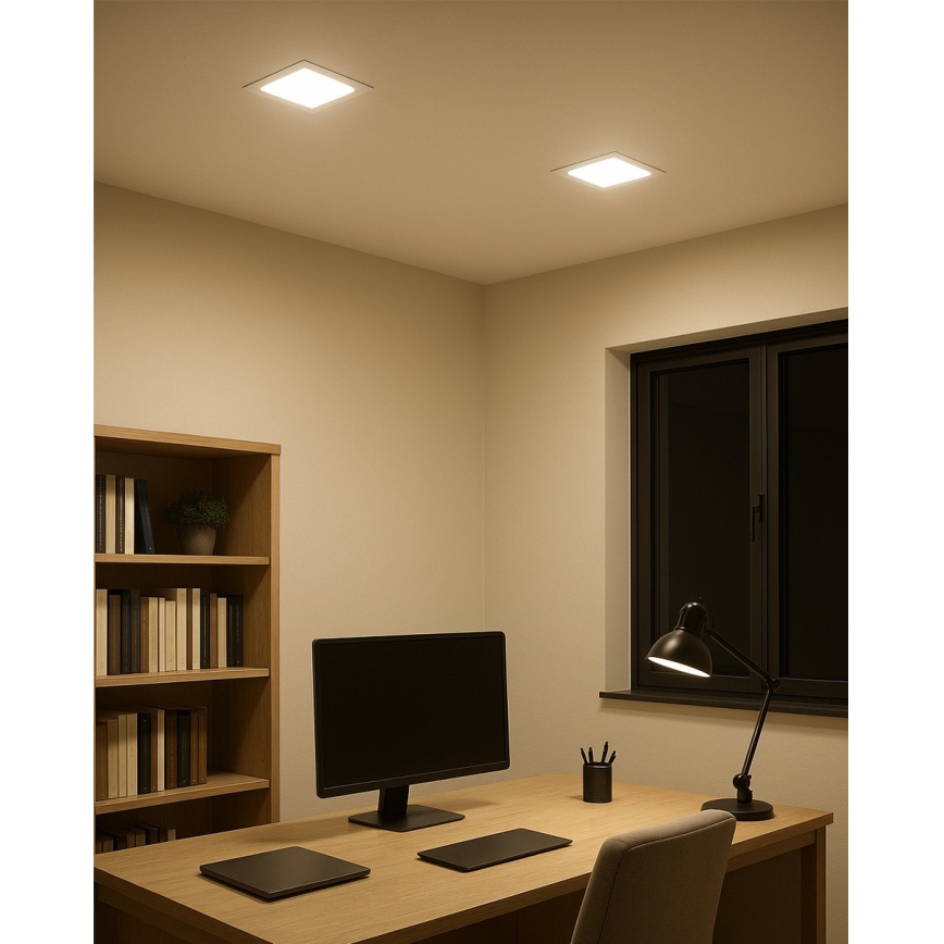 LED Recessed light SQUARE LED/15W/230V 4200K 18,8x18,8 cm white
