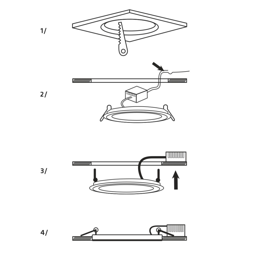 LED Recessed light SQUARE LED/15W/230V 4200K 18,8x18,8 cm white