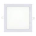LED Recessed light SQUARE LED/18W/230V 2700K 22x22 cm white
