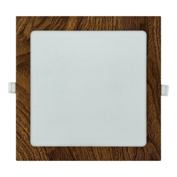 LED Recessed light SQUARE LED/18W/230V 4200K 22x22 cm brown