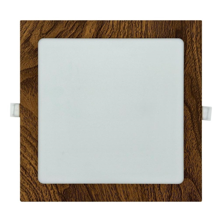 LED Recessed light SQUARE LED/18W/230V 4200K 22x22 cm brown