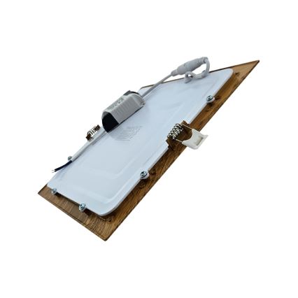 LED Recessed light SQUARE LED/18W/230V 4200K 22x22 cm brown